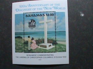 BAHAMAS STAMP-1992  500TH ANNIVERSARY OF DISCOVER NEW WORLD MNH S/S SHEET