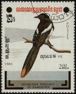 Cambodia 432 - Cto - 2r Magpie (1983) (cv $0.40)