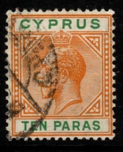 CYPRUS SG74c 1915 10pa ORANGE-YELLOW & BRIGHT GREEN USED