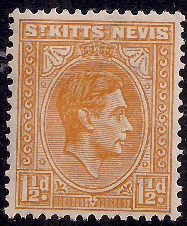 St Kitts & Nevis 1938 -50 KGV1 1 1/2d Orange MM SG 70 ( R712 )