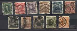 Scott #300-310, 1c-10c 1902 Series, Used F/VF, SCV$78