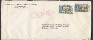 1950 Bahamas postal history, Air Mail to U S commercial cover machine cancel