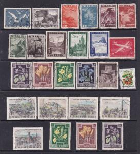 Austria small used lot of Air & commems 1950'S-60'S