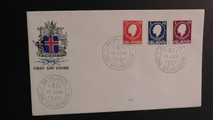 1961 Iceland FDC First Day Cover 150 Years Jon Sigurdsson Reykjavik