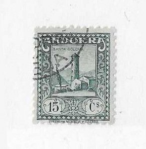 Andorra (Spanish) Sc #16a 15c slate blue perf 11 1/2  used VF