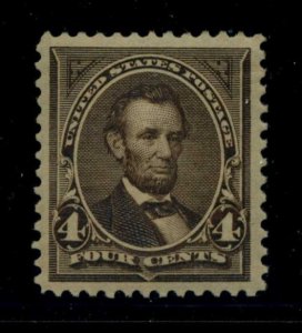 269, 4¢ Lincoln, PSE Graded VF 80J hinged Certificate, small crease at UR SMQ$40