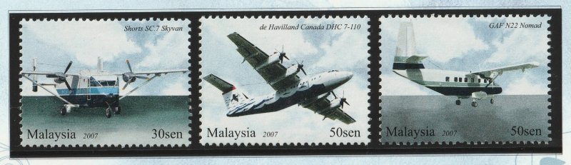 Malaysia 2007 AIR TRANSPORTATION PP MNH SG#1400-1402