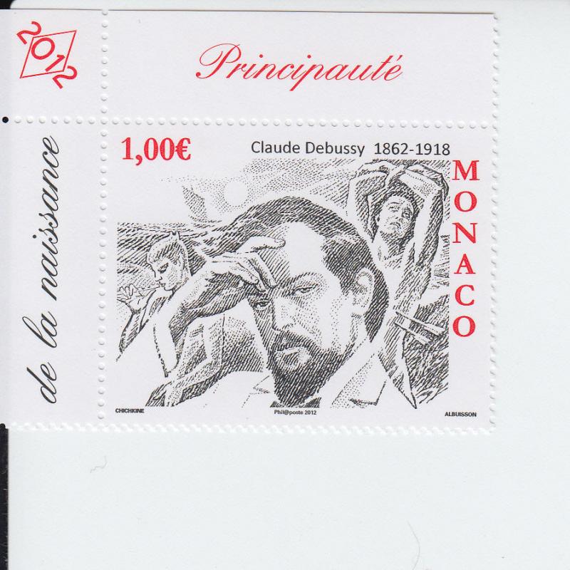 2012 Monaco Claude Debussy - Composer (Scott NEW) MNH