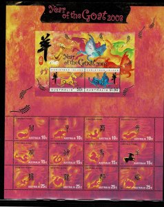 Christmas Island 2003 Year of the Goat  MNH Sheetlet
