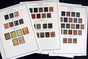 COLOR PRINTED FRENCH MADAGASCAR 1889-1957  STAMP ALBUM PAGES (46 illustr. pages)