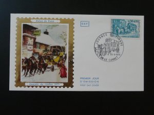 postal history mail coach horse FDC France stamp day 1973 (#1)