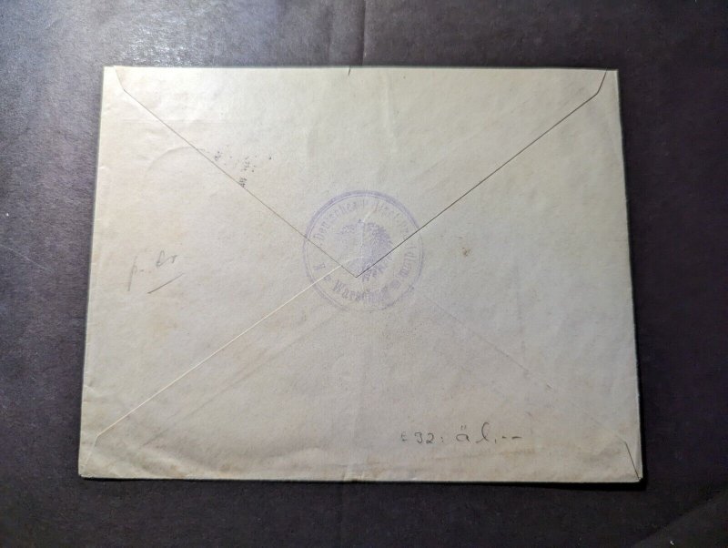 1916 Germany Poland Feldpost Dienstpost WWI Cover Warsaw to Kozienice