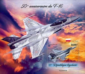 TOGO - 2023 - F-16's - Perf Souv Sheet - Mint Never Hinged