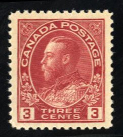 Canada #109 Cat$42.50, 1923 3c carmine, never hinged