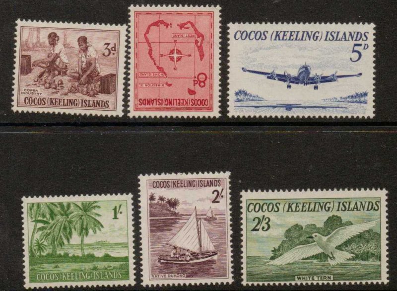 COCOS (KEELING) ISLANDS SG1/6 1963 DEFINITIVES MNH
