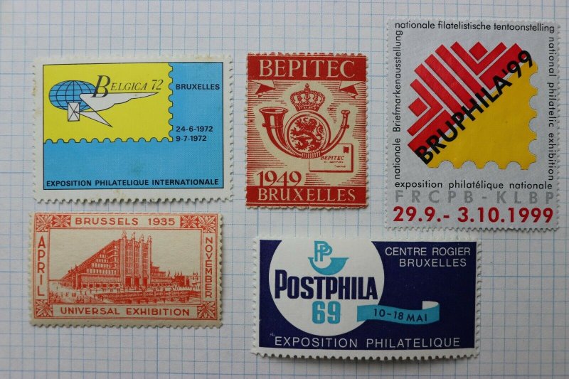 Belgium Philatelic Exhibition stmap Show lot label ad BEPITEC BELGICA POSTPHILA