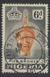 Nigeria  SG 75 SC# 86 Used  QEII 1953  Olokun Head IFE Bronze - shade  see scan