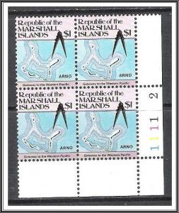 Marshall Islands #49A Maps Plate Block MNH
