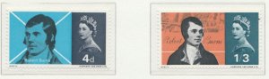 1966 GREAT BRITAIN Burns Commemoration MNH** Set A28P46F30330-