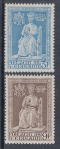 IRELAND Sc # 143-4 VLH ST PETER STATUE. HOLY YEAR 1950. MISSING LOW VALUE