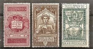 ITALY  133-35 MINT OG 1921 Dante Death Anniv. CV $21.75