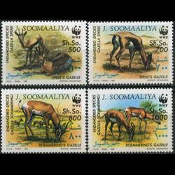 SOMALIA 1992 - Scott# 607-10 WWF-Gazelles Set of 4 NH