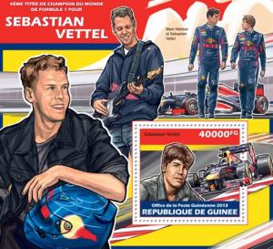 GUINEA 2013 SHEET SEBASTIAN VETTEL FORMULA 1 SPORTS CARS