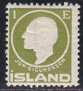 Iceland # 86, Jon Sigurdsson, Hinged, Third Cat