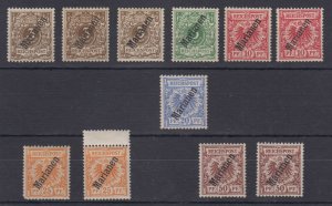 GERMANY MARIANA ISLANDS 1900 Sc 11-16 ELEVEN STAMPS FULL SET HINGED MINT SCV$370