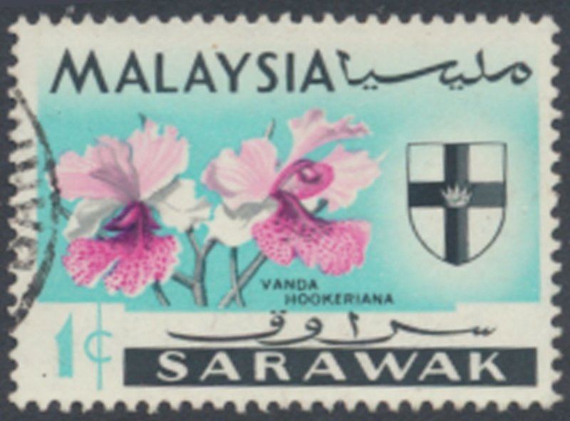 Sarawak  Malaysia  SG 212  SC#  228  Used Flowers  see details & scans