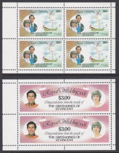 209a-12a St. Vincent Grenadines Royal Wedding Booklet Panes MNH
