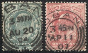 GB 1902  Sc 127,128 Used KEVII  VF, SOTN OBAN Island, Scotland cancels