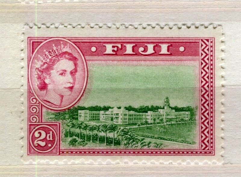 FIJI; 1960 early QEII Pictorial issue fine Mint hinged 2d. value