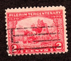 Scott # 549, used, 2c Pilgrim Tercentenary. Cat = $ 1.60, Lot 220321 -04