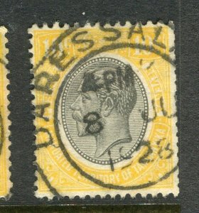 BRITISH KUT TANGANYIKA; 1927 early GV Portrait issue used Shade of 10c. Postmark