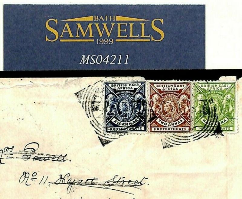 British East Africa KENYA Mombasa Cover 1898 3-COLOUR FRANKING {samwells}MS4211