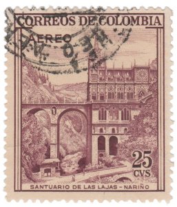 COLOMBIA 1958. AIRMAIL STAMP. SCOTT # C308. USED