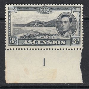 Ascension, Scott 44Ac (SG 42a), MNH plate number (hinged selvage)