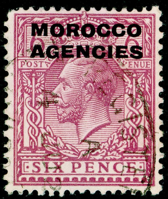 MOROCCO AGENCIES SG60, 6d reddish purple, USED. WMK BLOCK