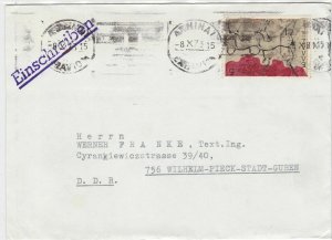 Greece 1973 Athina Athens Cancels Airmail to DDR Stamps Cover Ref 23469