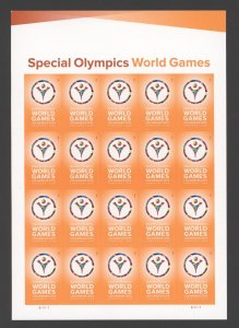 US 2015 Scott #4986  Special Olympics - World Games Sheet of 20 at Face Value