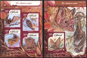 Djibouti 2016 Animals Bats Sheet + S/S MNH