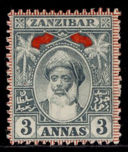 ZANZIBAR QV SG193, 3a grey, M MINT.