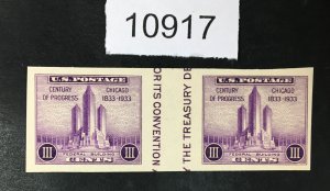 US STAMPS # 767a GUTTER PAIR UNUSED NO GUM XF $8 LOT #10917