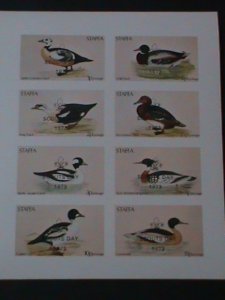 ​STAFFA-1973 -SCOUT DAY OVPT.LOVELY BIRDS MNH IMPERF SHEET VF-EST.VALUE $14