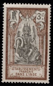 FRENCH INDIA  Scott 28 MH* Brahma stamp typical centering