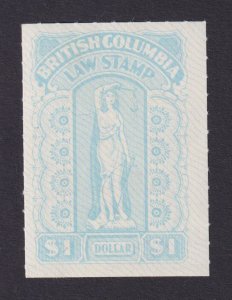 BCL63 $1 British Columbia Law Revenue Stamp MNH