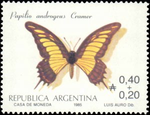 Argentina #B111-B115, Complete Set(5), 1985, Butterflies, Never Hinged