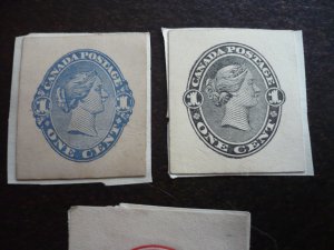 Stamps - Canada - Cut Squares Used and Unused - 3 Items