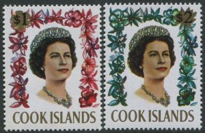 Cook Islands 1967 SG244A-245A QEII Flowers (2) MNH